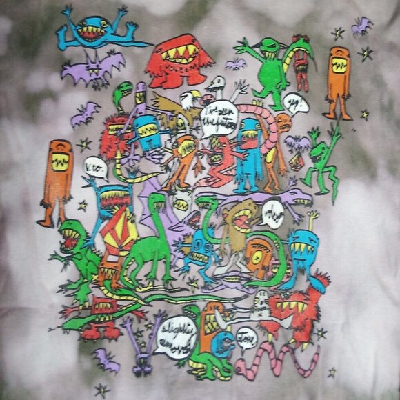 Vintage Volcom Monsters Tie Dye Long Sleeve T-Shirt - Picture 1 of 7